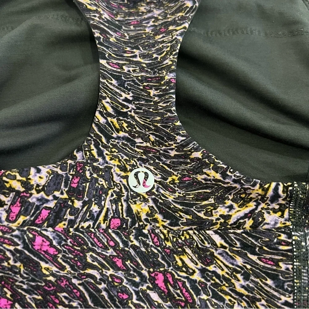 Lululemon Wunder Train Long Line Bra Size 4 Sports Bra Topography Multi